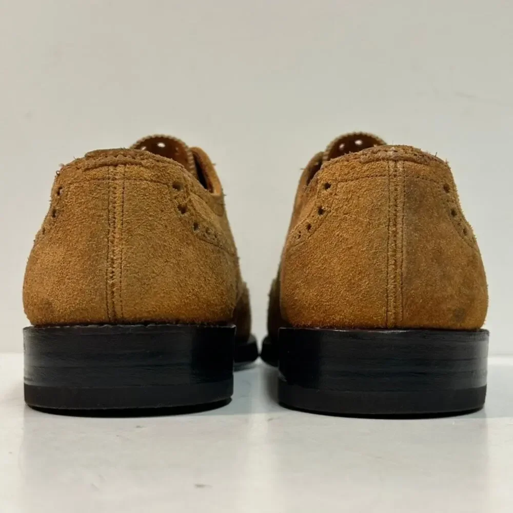 RESOLED Tricker's Bourton Snuff Suede Wingtip Bench Made in England US 9.5 E